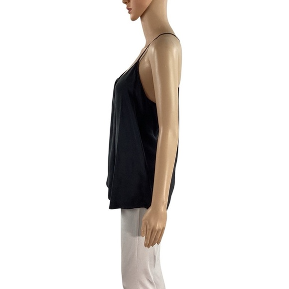 Amanda Uprichard Silk Racerback Tank Top Dusty Black Button Detail Small - Picture 4 of 8